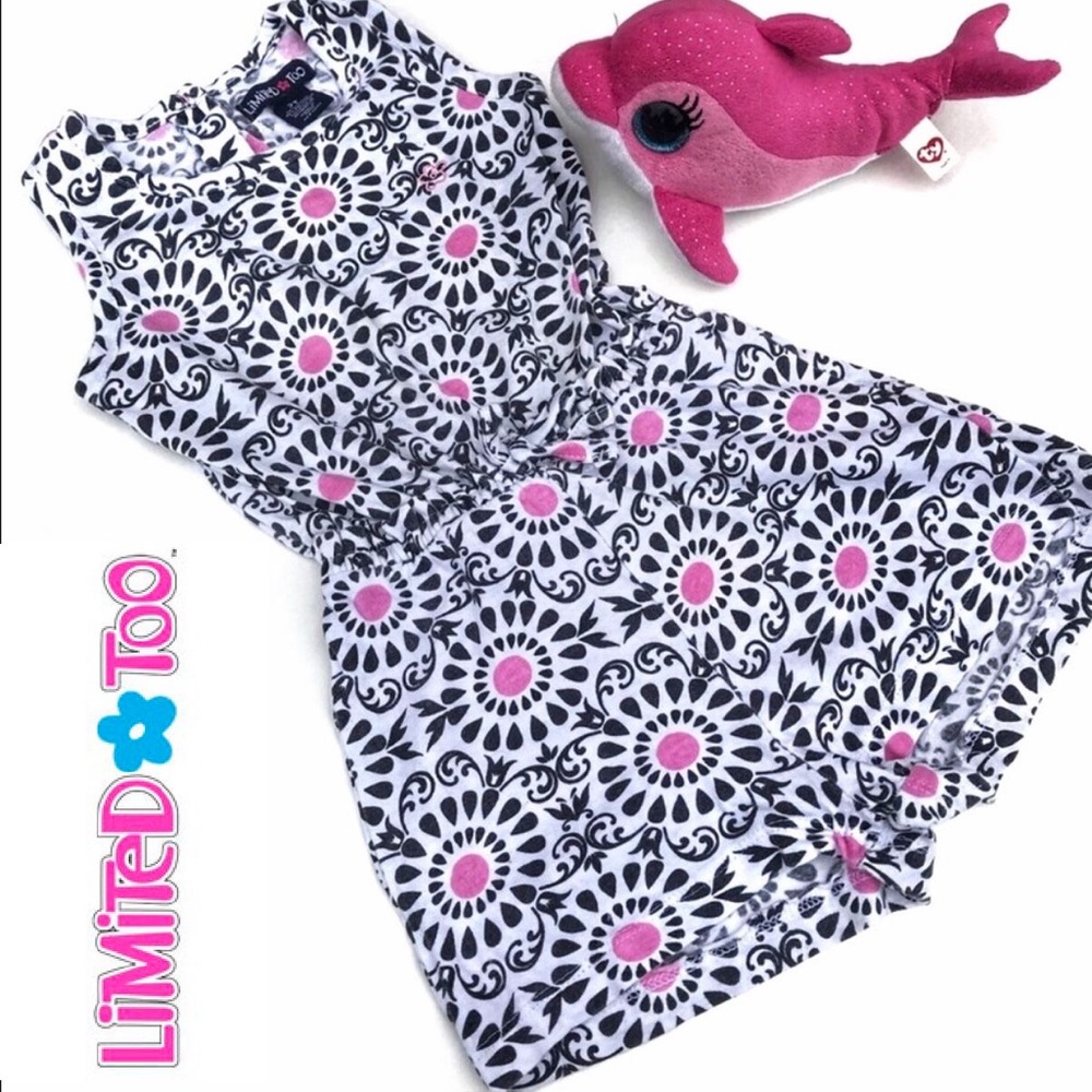  LIMITED TOO Girl’s Black White Pink Romper 2T